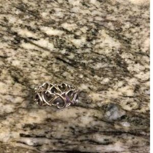 Tiffany Long Heart Band Ring Size 6